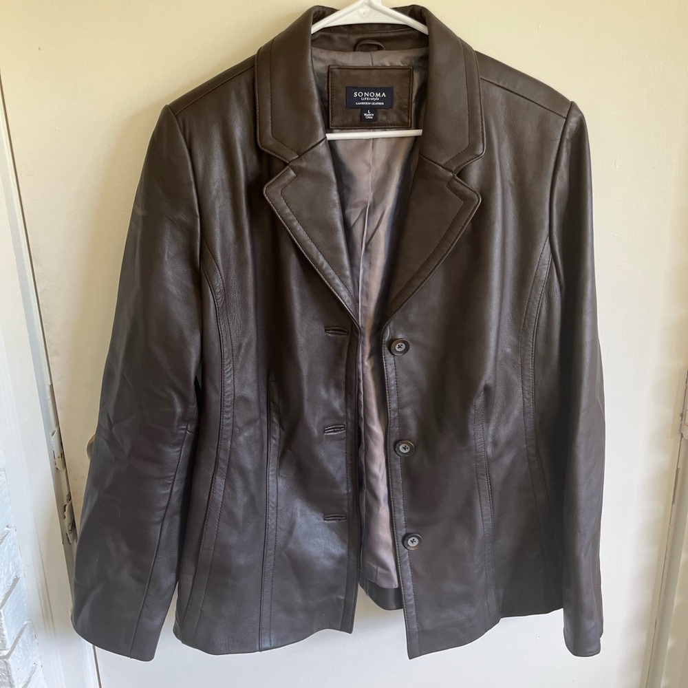 Sonoma lifestyle genuine lambskin leather jacket